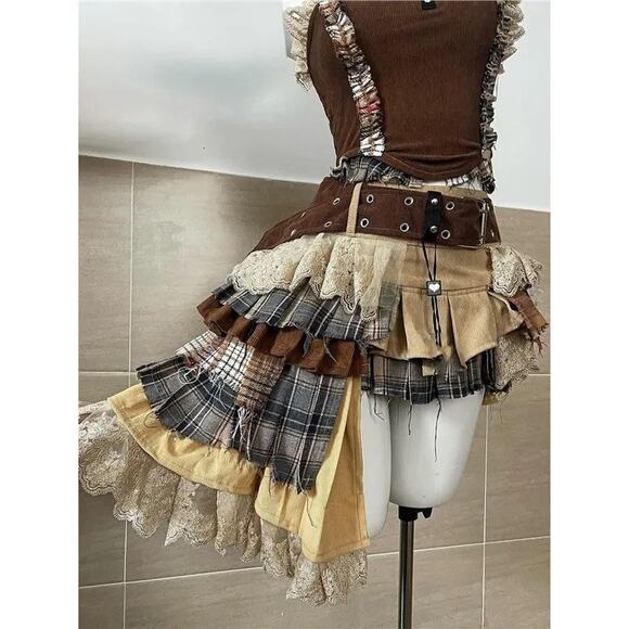 Y2K Steam Punk Fantasy Anime Cosplay 2 Piece Dress & Top Set - Size XS (0-2) - Picture 4 of 6